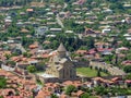 Holy city of Mtskheta view on Svetitskhoveli Cathedral from Jvari Monastery in Mtskheta, Mtskheta-Mtianeti, Georgia Royalty Free Stock Photo