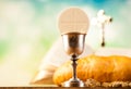 Holy Communion Bread, Wine Royalty Free Stock Photo