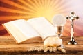 Holy of communion, bright background, saturated concept Royalty Free Stock Photo