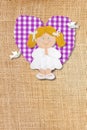 Holy Communion Card,rustic,blond girl Royalty Free Stock Photo