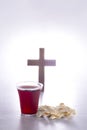 Holy Communion of the Christian Faith of Wine and Unleavened Bread Royalty Free Stock Photo