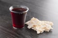 Holy Communion of the Christian Faith of Wine and Unleavened Bread Royalty Free Stock Photo