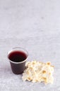 Holy Communion of the Christian Faith of Wine and Unleavened Bread Royalty Free Stock Photo