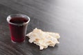 Holy Communion of the Christian Faith of Wine and Unleavened Bread Royalty Free Stock Photo