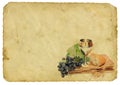 Holy communion elements on old paper background