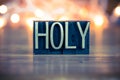 Holy Concept Metal Letterpress Type Royalty Free Stock Photo