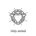 Holy cow line icon. Editable vector illustration