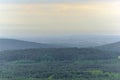 Holy Cross Mountains - valley and mountains covered with forests. Time close to dusk. Royalty Free Stock Photo