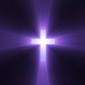 Holy cross purple light flare