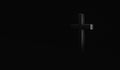 Holy cross or religion crucifix on silhouette background with believe concept. 3D rendering