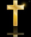 Holy cross symbol of Christian faith on a blac