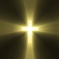 Holy cross symbol sun light flare