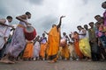 Holy devotees celebrating rathayatra festival at puri Royalty Free Stock Photo
