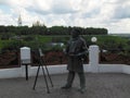 Holy Dormition Cathedral and sculpture of the artist, Vladimir, Russia. Royalty Free Stock Photo