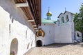 Holy Dormition Pskovo-Pechersky Monastery Pskov-Caves Monastery. Fortress walls Royalty Free Stock Photo