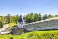 Holy Dormition Pskovo-Pechersky Monastery Pskov-Caves Monastery. Fortress walls Royalty Free Stock Photo