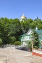 Holy Dormition Pskovo-Pechersky Monastery Pskov-Caves Monastery. Temple complex Royalty Free Stock Photo