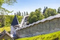 Holy Dormition Pskovo-Pechersky Monastery Pskov-Caves Monastery. Fortress walls Royalty Free Stock Photo