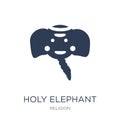 holy Elephant icon. Trendy flat vector holy Elephant icon on white background from Religion collection