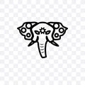 holy Elephant vector linear icon isolated on transparent background, holy Elephant transparency concept can be used for web and mo