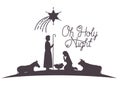 Holy family and animals manger silhouettes