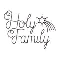 Holy family calligraphy message