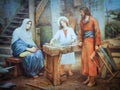 Holy family at the carpentry of Saint Joseph
