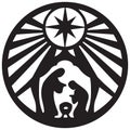 Holy family Christian silhouette icon illustration on whi Royalty Free Stock Photo