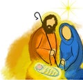 Holy family Christmas nativity abstract