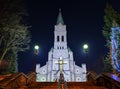 Holy Family church in Zakopane in christmas night Royalty Free Stock Photo