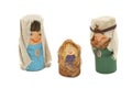 Handmade wooden nativity scene figures Royalty Free Stock Photo