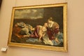 The holy family resting on the flight into Egypt oil painting at Louvre museum in Paris