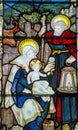 Holy Family stained glass window Royalty Free Stock Photo