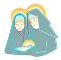 Holy Family Vector. Holy Family Nativity Scene Royalty Free Stock Photo