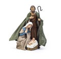 Holy Family, Virgin Mary, Saint Joseph, and Baby Jesus Ceramic Figurines isolated on white, Clipping path included Royalty Free Stock Photo