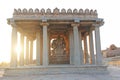 Holy ganesha temple in Hampi sunset, Karnataka, India