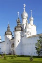 Holy Gates, the Resurrection Church and wall of the Kremlin of the Rostov Veliky Royalty Free Stock Photo