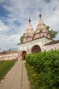 Holy gates of Rizopolozhensky monastery in Suzdal Royalty Free Stock Photo