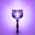 Holy grail with cross light halo Royalty Free Stock Photo