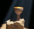 Holy Grail Sitting on a Rock Royalty Free Stock Photo