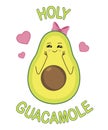 Holy guacamole. Surprised cartoon character. Cute avocado.