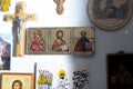 Holy icons, the Background of the JESUS WITH MOTHER OF GOD Royalty Free Stock Photo