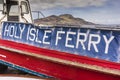 Holy Isle ferry at Lamlash on the Isle of Arran. Royalty Free Stock Photo