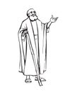 Ancient Jewish preacher. Vector drawing