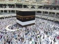 The Holy Kaaba is the center of Islam inside Masjid Al Haram in Mecca