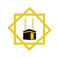 Holy Kaaba in Mecca Saudi Arabia  Particle art vector illustration. Royalty Free Stock Photo
