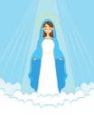 Holy Mary Religious Card illustration