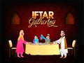 Holy month of Muslim Community, Islamic family enjoying food and celebrating Iftar Gathering Party.