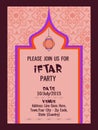 Holy month of Muslim community, Ramadan Kareem Iftar party celebration invitation card with date, time and place Royalty Free Stock Photo