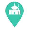 Holy Mosque location map pin pointer icon. Element of map point for mobile concept and web apps. Icon for website design and app d